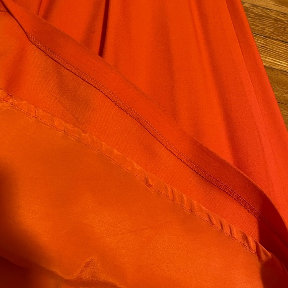 Must Have Orange Wool Pleated Midi Skirt with Pockets Size 34 or S - Picture 8 of 10